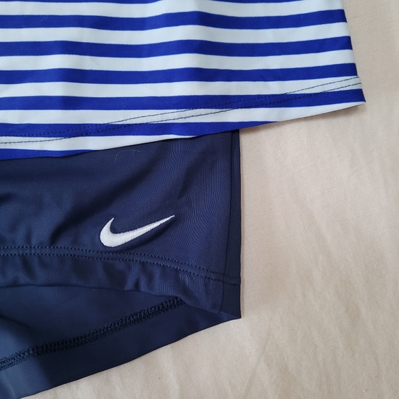 NEW ✨️ 2 PC Nike Tankini Boyshort Swimsuit Navy Blue White Swimwear Women's 2X - Picture 3 of 12